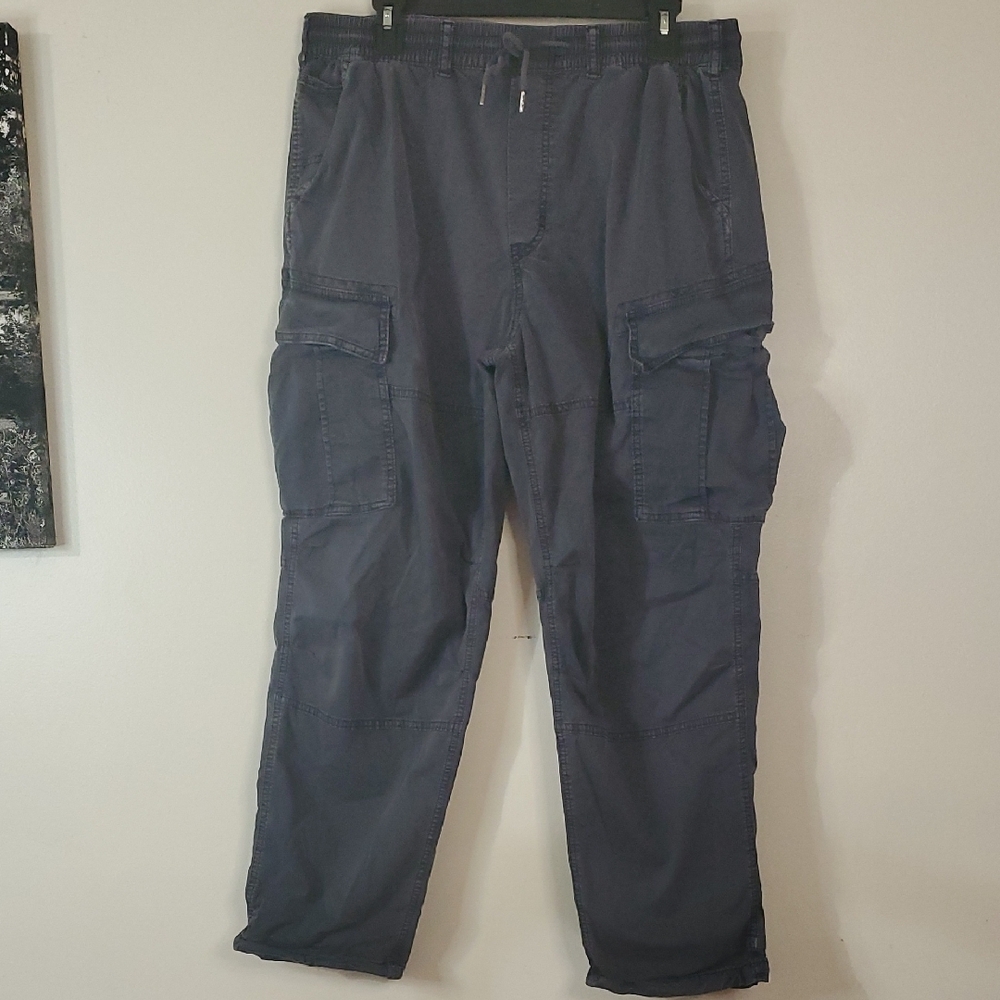 American Eagle Pull-on Cargo Pants Size Med Womens Grey Elastic Waist